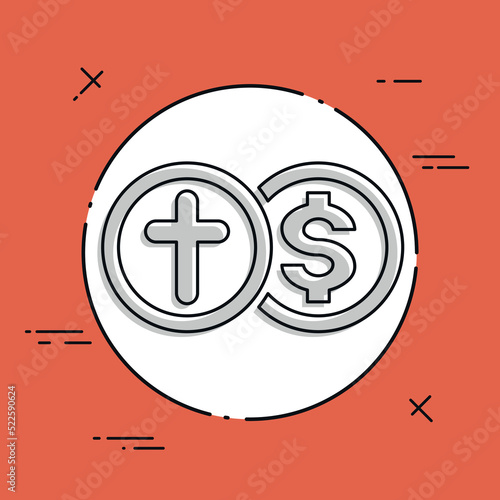 Vector illustration of life insurance policy single isolated icon