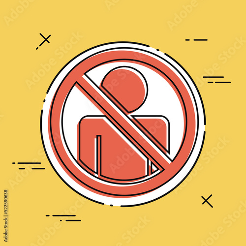 Vector illustration of single isolated icon depicting "access forbidden concept"