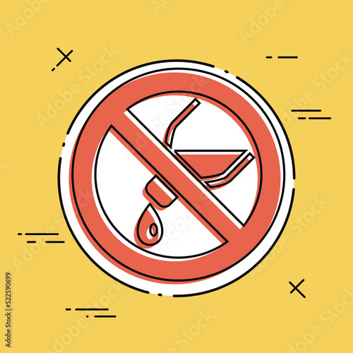 Vector illustration of single isolated forbidden pour icon