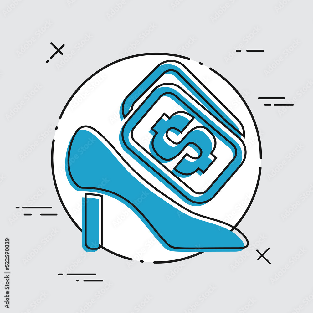 Vector illustration of single isolated shoe price icon Vector illustration of single isolated shoe price icon