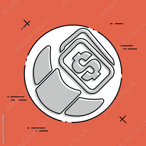 Vector illustration of single isolated croissant price icon