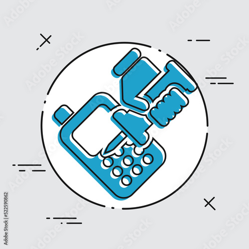 Vector illustration of single isolated phone repairer icon