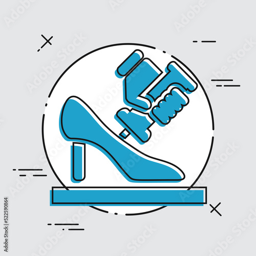 Vector illustration of single isolated shoe repair icon