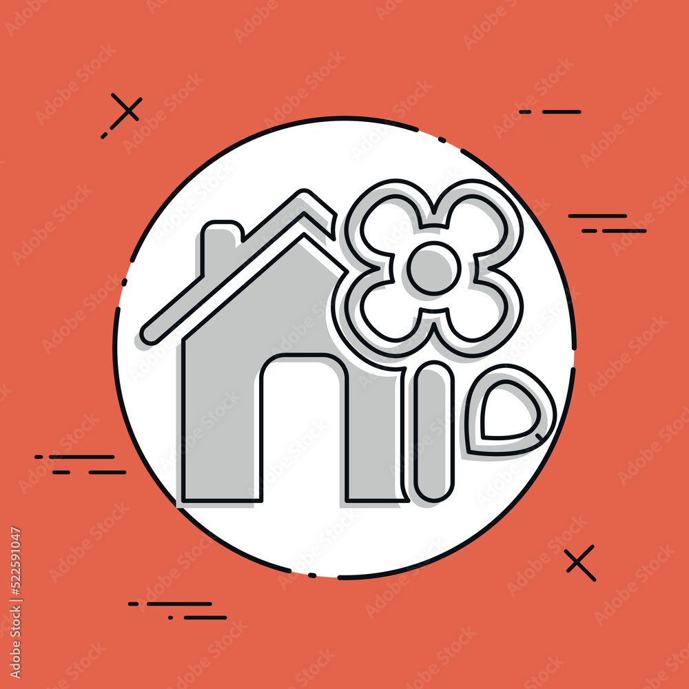 Vector illustration of single isolated flower icon Vector illustration of single isolated flower icon
