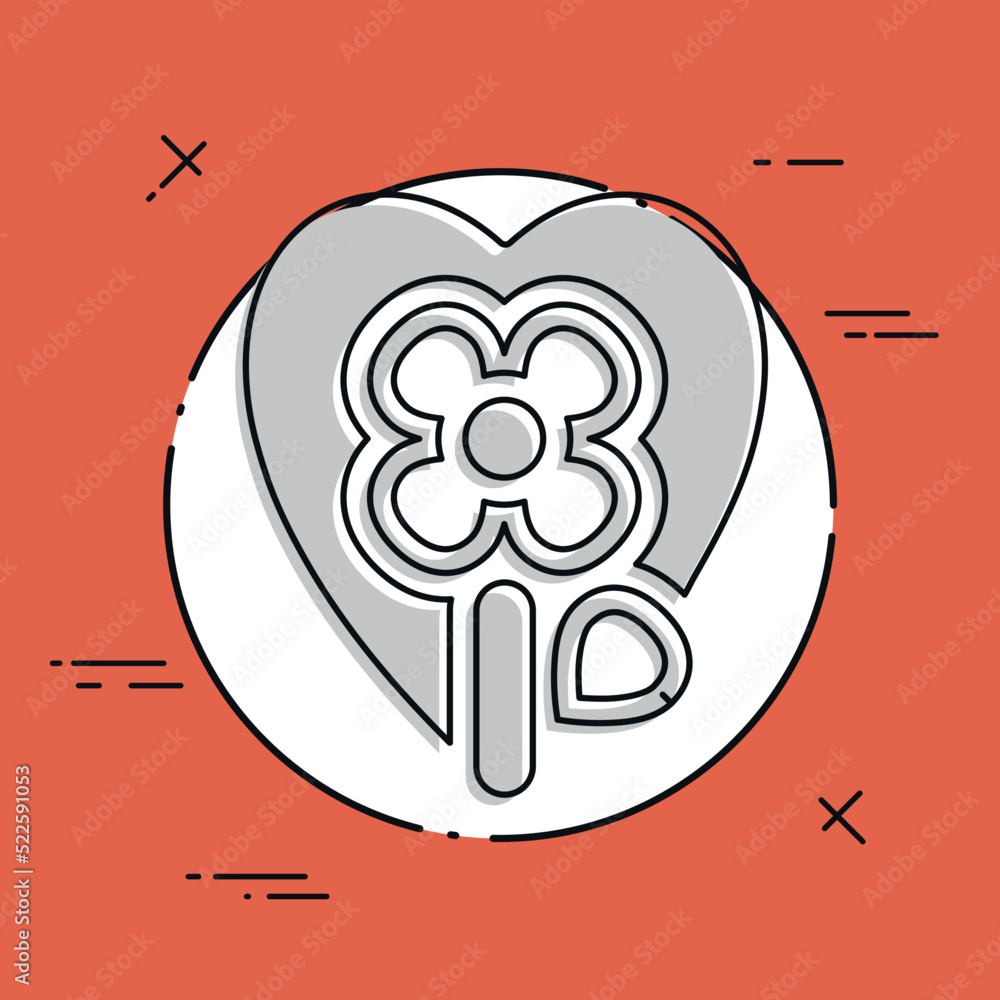 Vector illustration of single isolated flower icon Vector illustration of single isolated flower icon