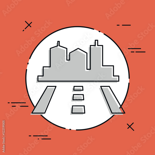 Vector illustration of single isolated navigate icon