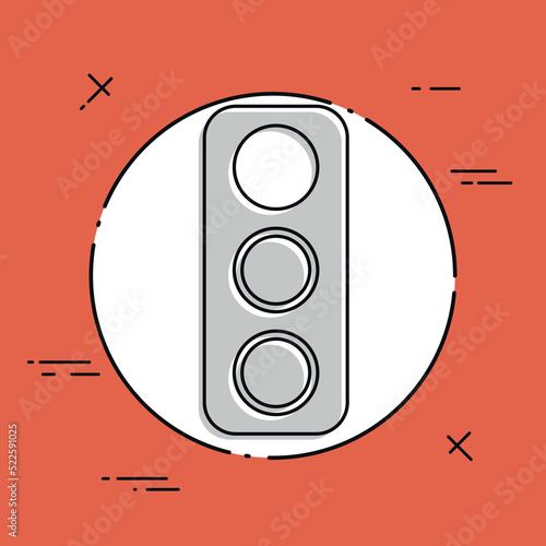 Vector illustration of single isolated traffic light icon