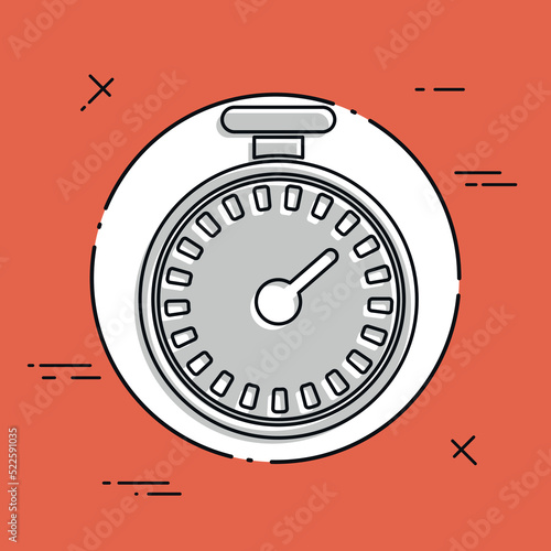 Vector illustration of single isolated chronometer icon