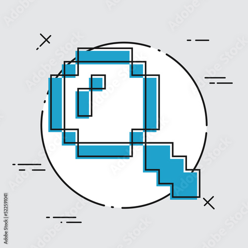 Vector illustration of pixel computer icon