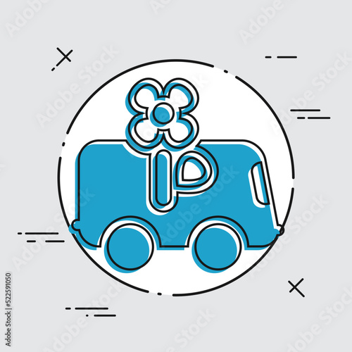 Vector illustration of single isolated flower delivery icon