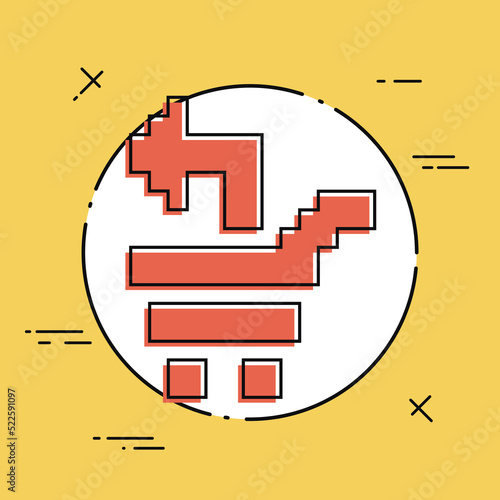 Vector illustration of single isolated pixel pc icon