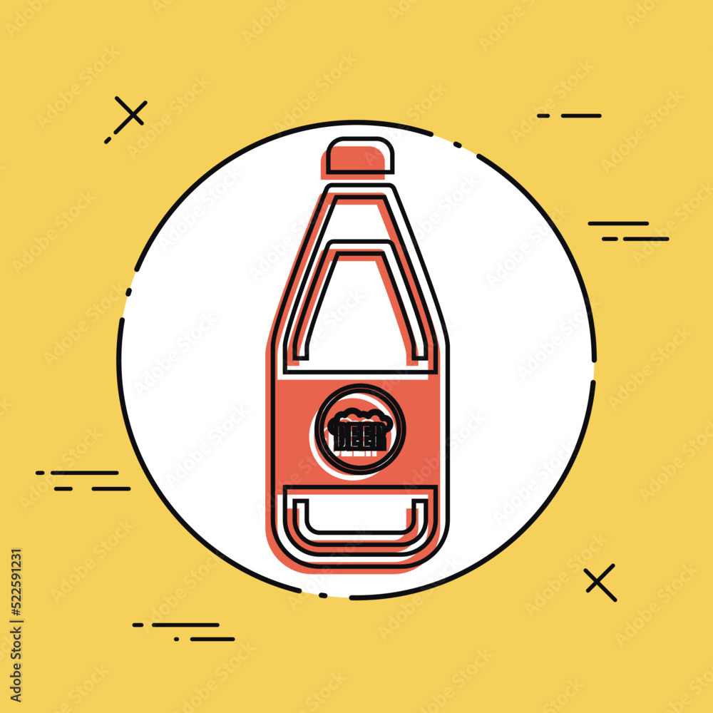 Naklejka premium Vector illustration of single isolated beer icon