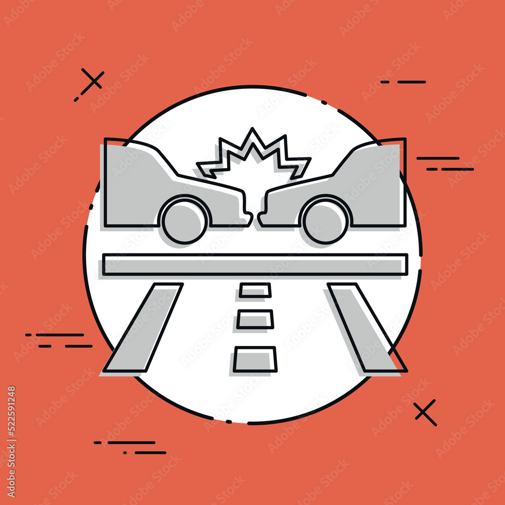Vector illustration of single isolated crash icon