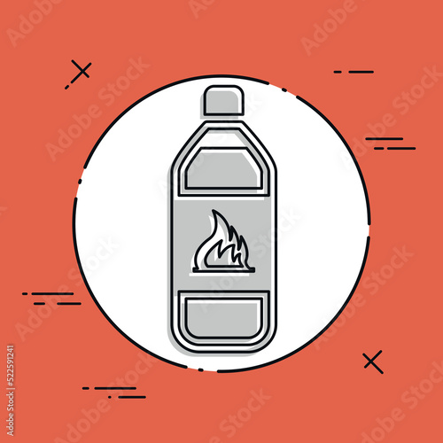 Vector illustration of single isolated flammable bottle icon