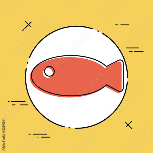 Vector illustration of single isolated fish icon