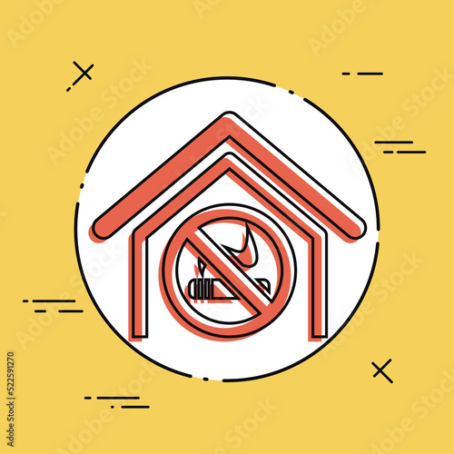 Vector illustration of single isolated no smoke area icon