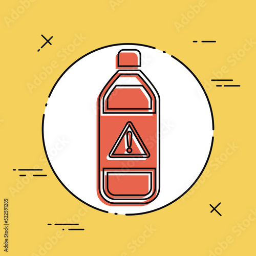 Vector illustration of single isolated dangerous bottle icon