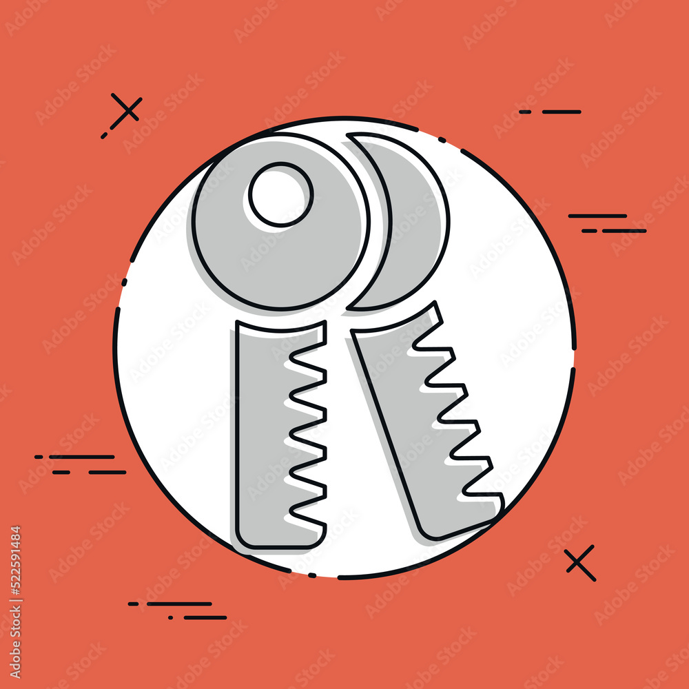 Vector illustration of single isolated keys icon Vector illustration of single isolated keys icon