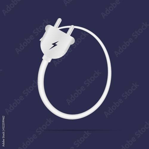 O letter logo electric power plug. İsolated vector typeface for power design, application logo, energy identity, charging things etc.