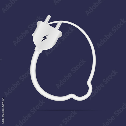 Q letter logo electric power plug. İsolated vector typeface for power design, application logo, energy identity, charging things etc.