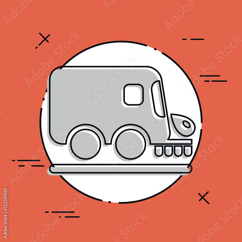 Vector illustration of single isolated road cleaner icon