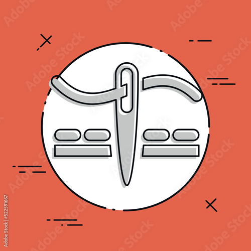 Vector illustration of sewing craft icon