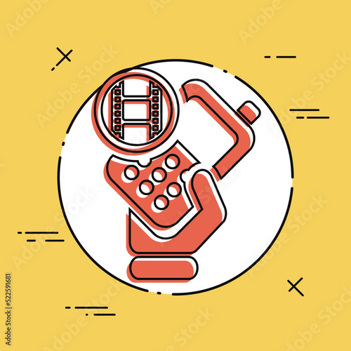 Vector illustration of single isolated phone video icon