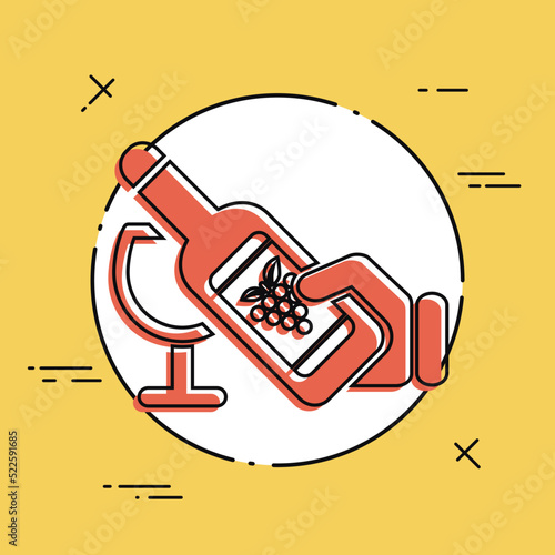 Vector illustration of single isolated wine icon