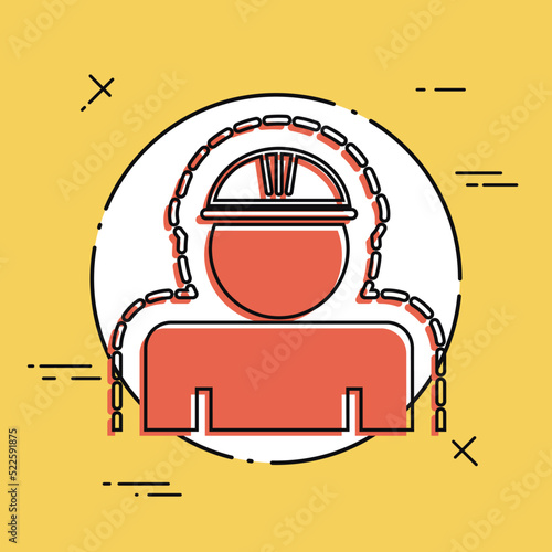 Vector illustration of single isolated worker icon