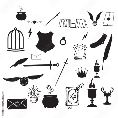 set of magic icons