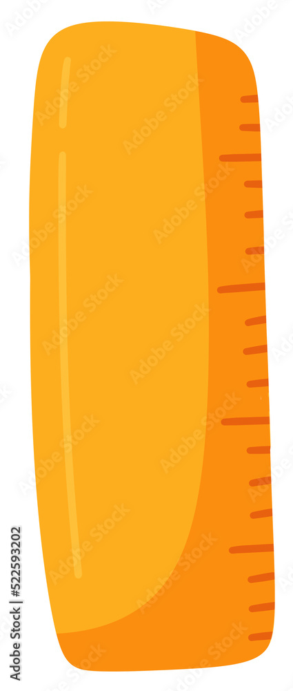 Ruler yellow cartoon flat icon Ruler yellow cartoon flat icon