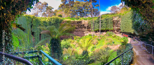 Umpherston Sinkhole city park in Mt Gambier, South Australia photo