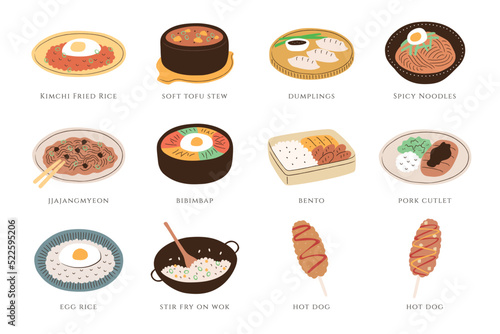 set of asian food icons