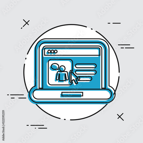 Private account on laptop - Vector icon