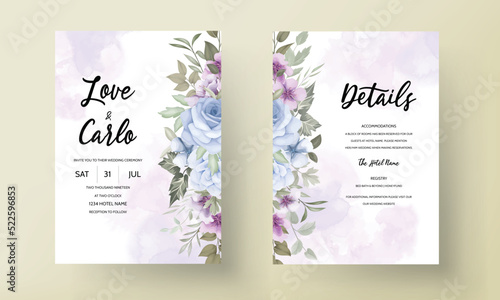 beautiful floral wreath invitation card template