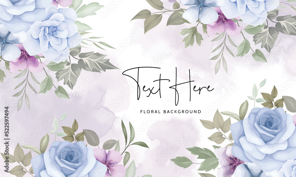 Fototapeta premium beautiful flower and leaves wreath background
