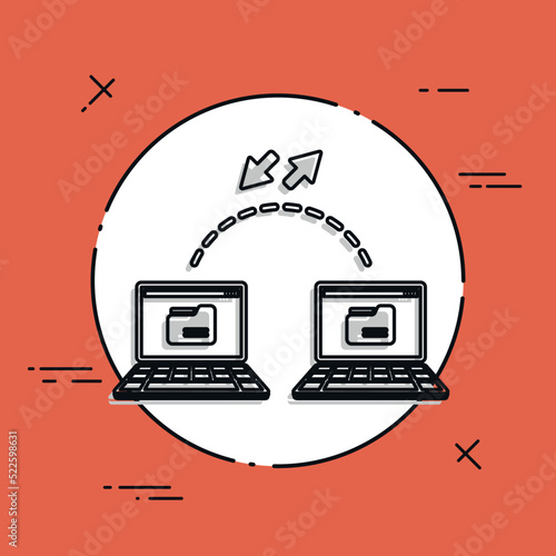 Synchronization of folders - Flat minimal icon
