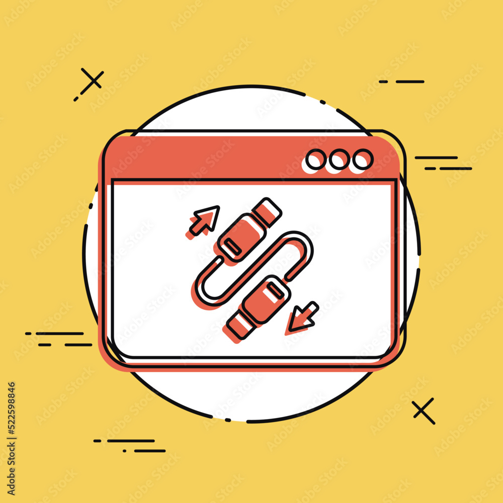 Cable connection setting - Vector flat minimal icon Cable connection setting - Vector flat minimal icon