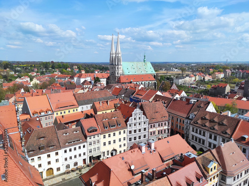 29.04.2022 view from above of historical center of old town Goerlitz , Germany