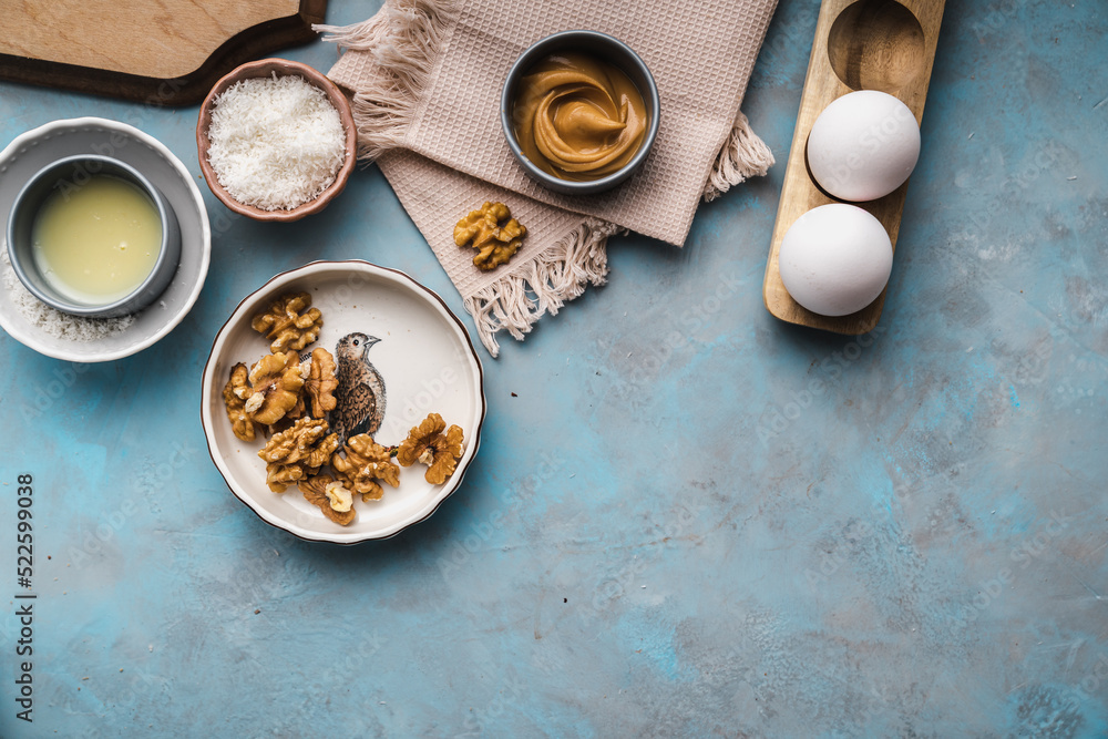 ingredients for baking cookies or cakes flour eggs ingredients for baking cookies or cakes flour eggs