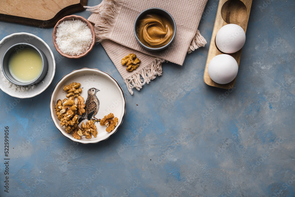 ingredients for baking cookies or cakes flour eggs ingredients for baking cookies or cakes flour eggs