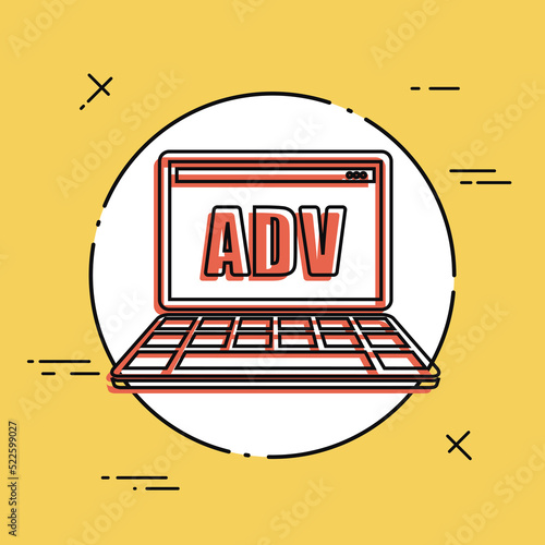 Computer advertising - Vector flat minimal icon