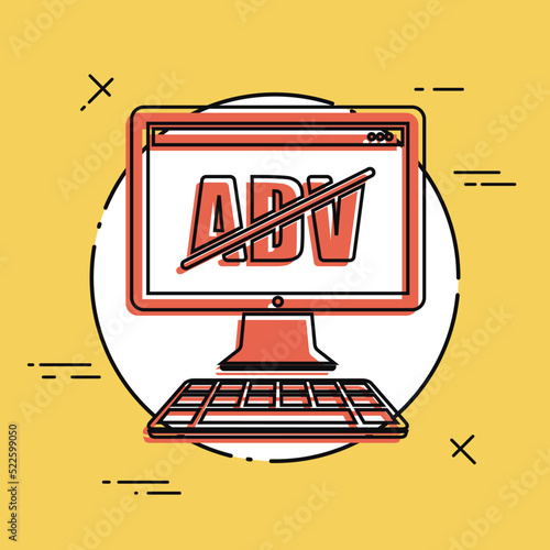 Advertising stop - Vector flat minimal icon
