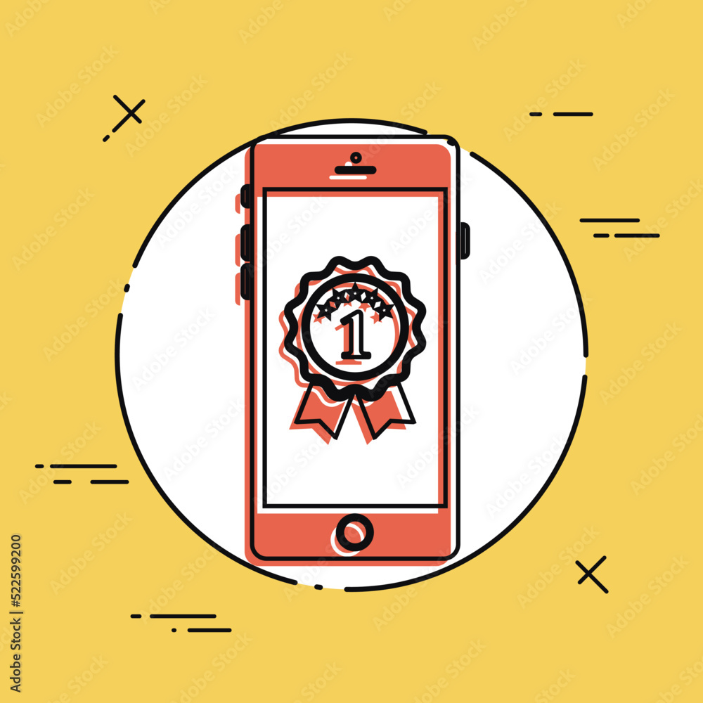 Naklejka premium Best smartphone awards - Vector flat minimal icon