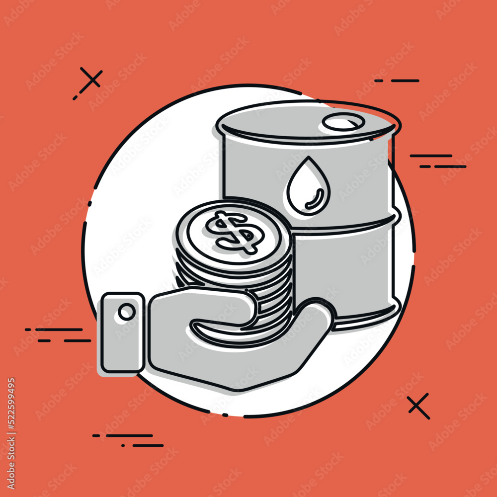 Oil prices - Vector flat icon Oil prices - Vector flat icon