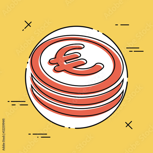 Euro coin flat icon