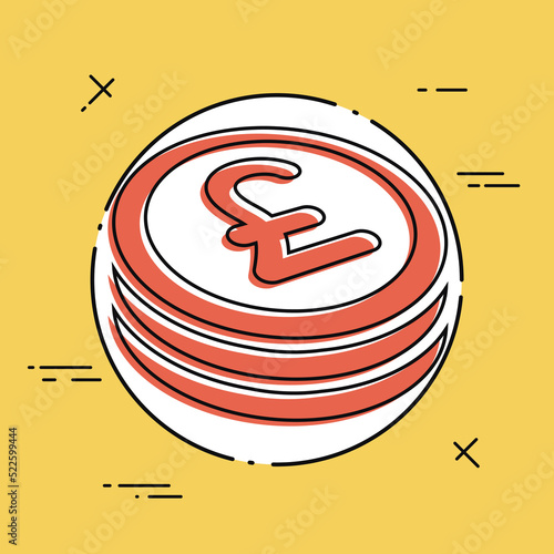 Sterling coin flat icon