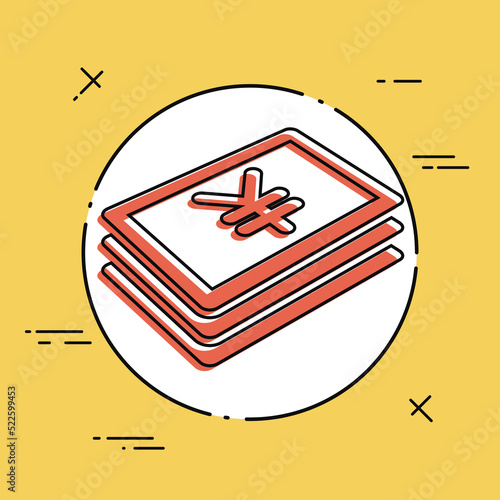 Yen banknote flat icon