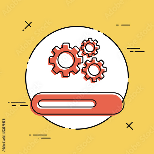 Progression process bar icon