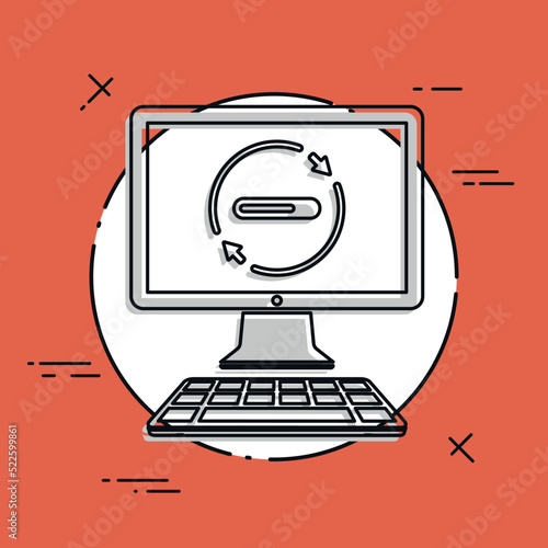 Bar progress computer icon